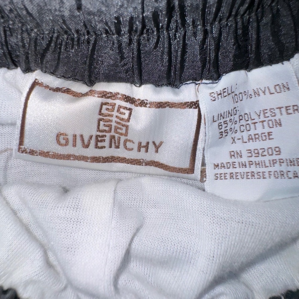 Vintage Givenchy Track Pants Mens XL Black Blue  Nylon Joggers 90s